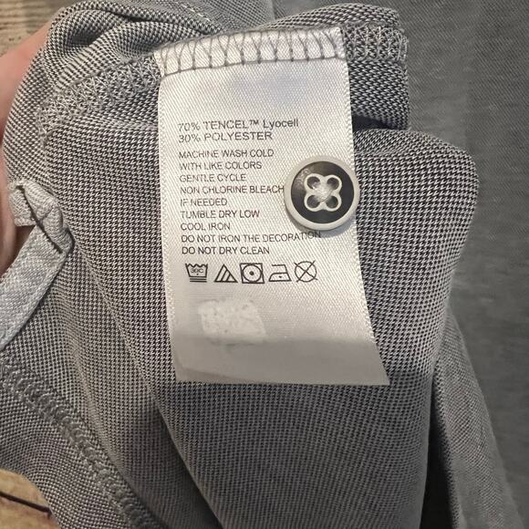 Tommy Bahama Gray Polo Beach Lightweight Summer XL Textured Short Sleeve - Picture 4 of 8